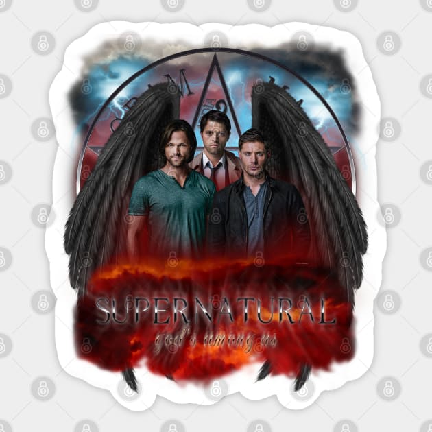 Supernatural Gods Among Us 5 Sticker by Ratherkool